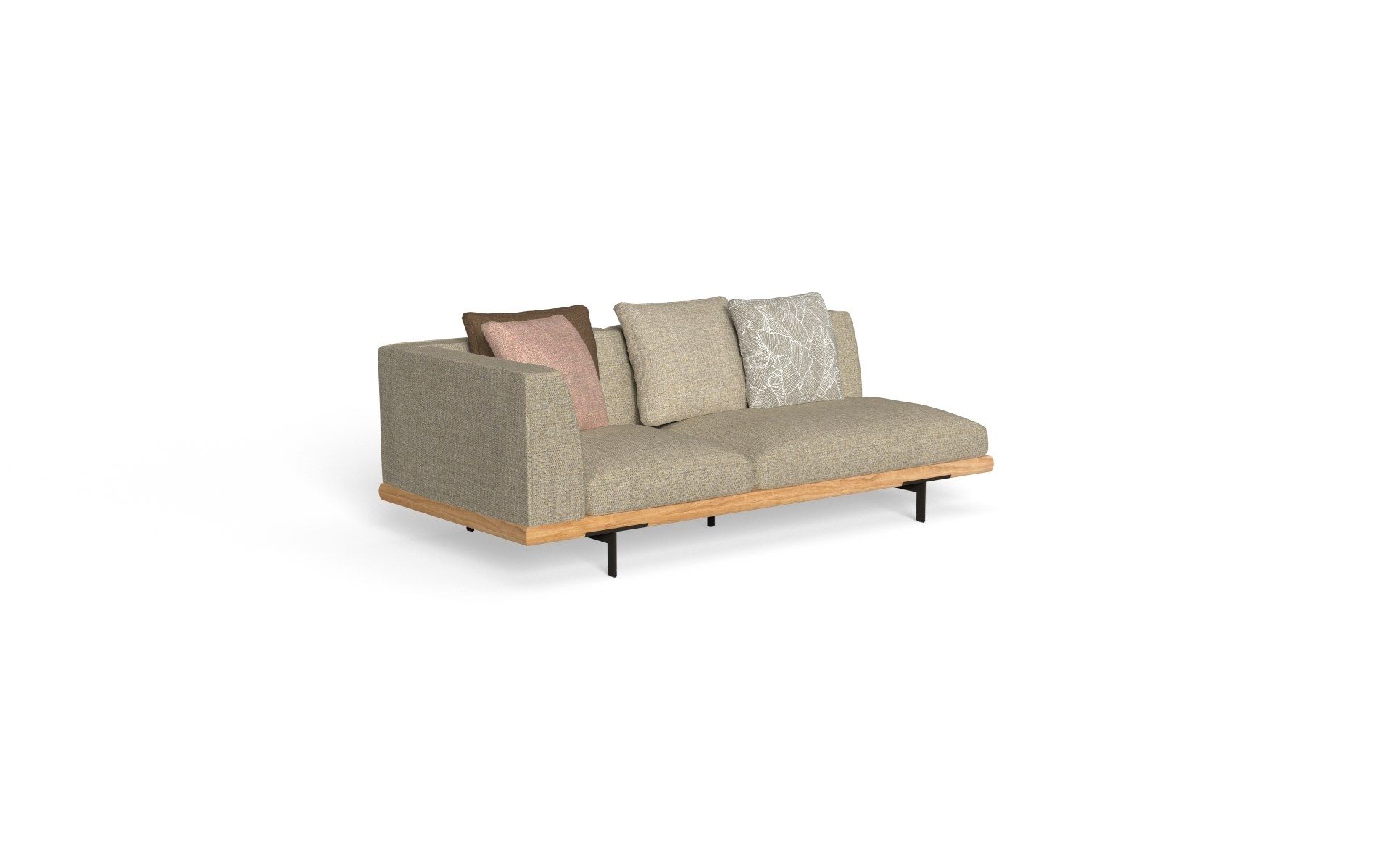 Accoya 3-местный тканевый и деревянный садовый диван Talenti Allure ARCH-00105013 - Вид №8