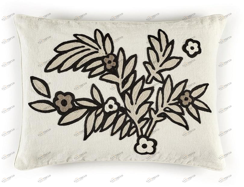 Élitis Подушка, вышитая из льна с цветочными мотивами sun-id-1384544