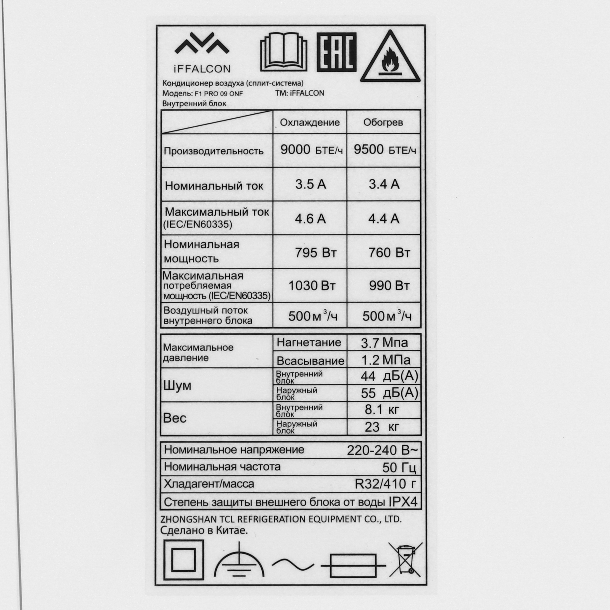 5499591 Кондиционер настенный сплит-система iFFALCON F1 PRO 09 ONF белый STDN-0139719 - Вид №3