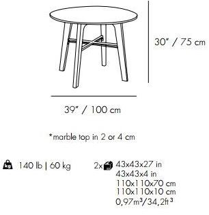 Mambo Unlimited Ideas Круглый мраморный стол Flex sun-id-1428218 - Вид №4