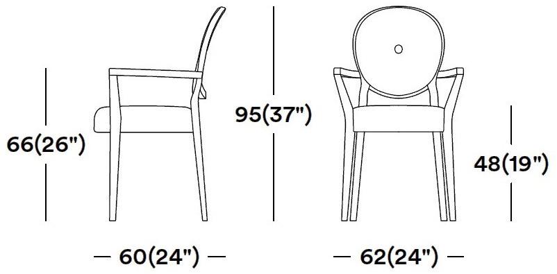 Tirolo Стул из массива дерева и ткани с подлокотниками Sofia 045 sb - Вид №7