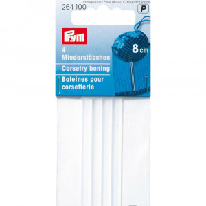 264100 Фурнитура Корсажные косточки 8 см полипропилен 5 мм 4 шт прозрачные PRYM