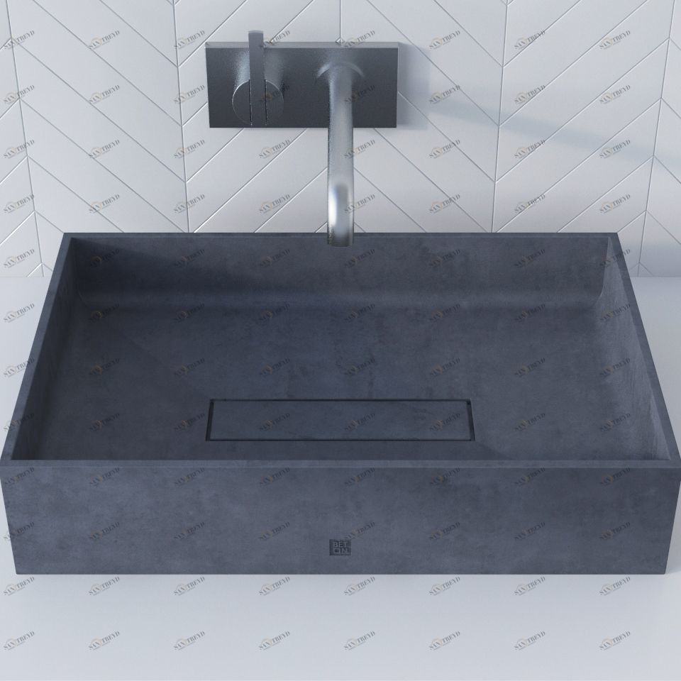 WВ606GRAFIT Накладная раковина на столешницу  прямоугольная BetOn 