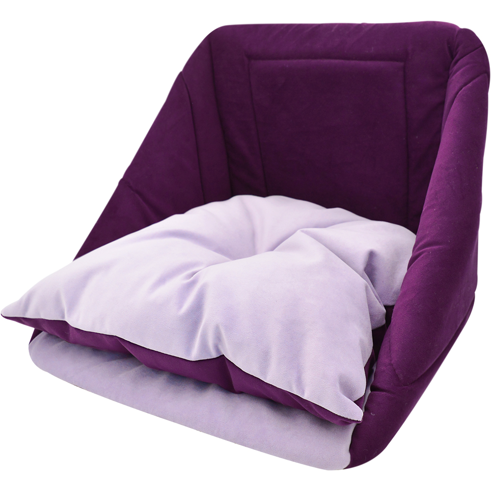 ПР0054463 Дом куб-трансформер для животных Ампир мебельная ткань №1 42х42х40см лиловый/баклажан ZOOEXPRESS  - Вид №3