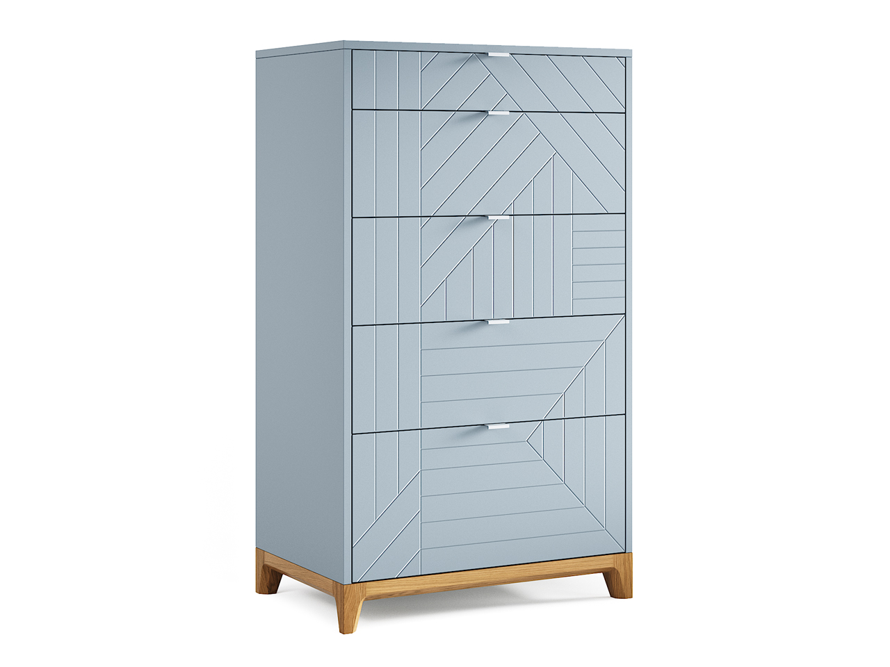Комод высокий серый "Гравировка 9" Case THE IDEA ДИЗАЙНЕРСКИЕ 209968 Голубой  - Вид №1