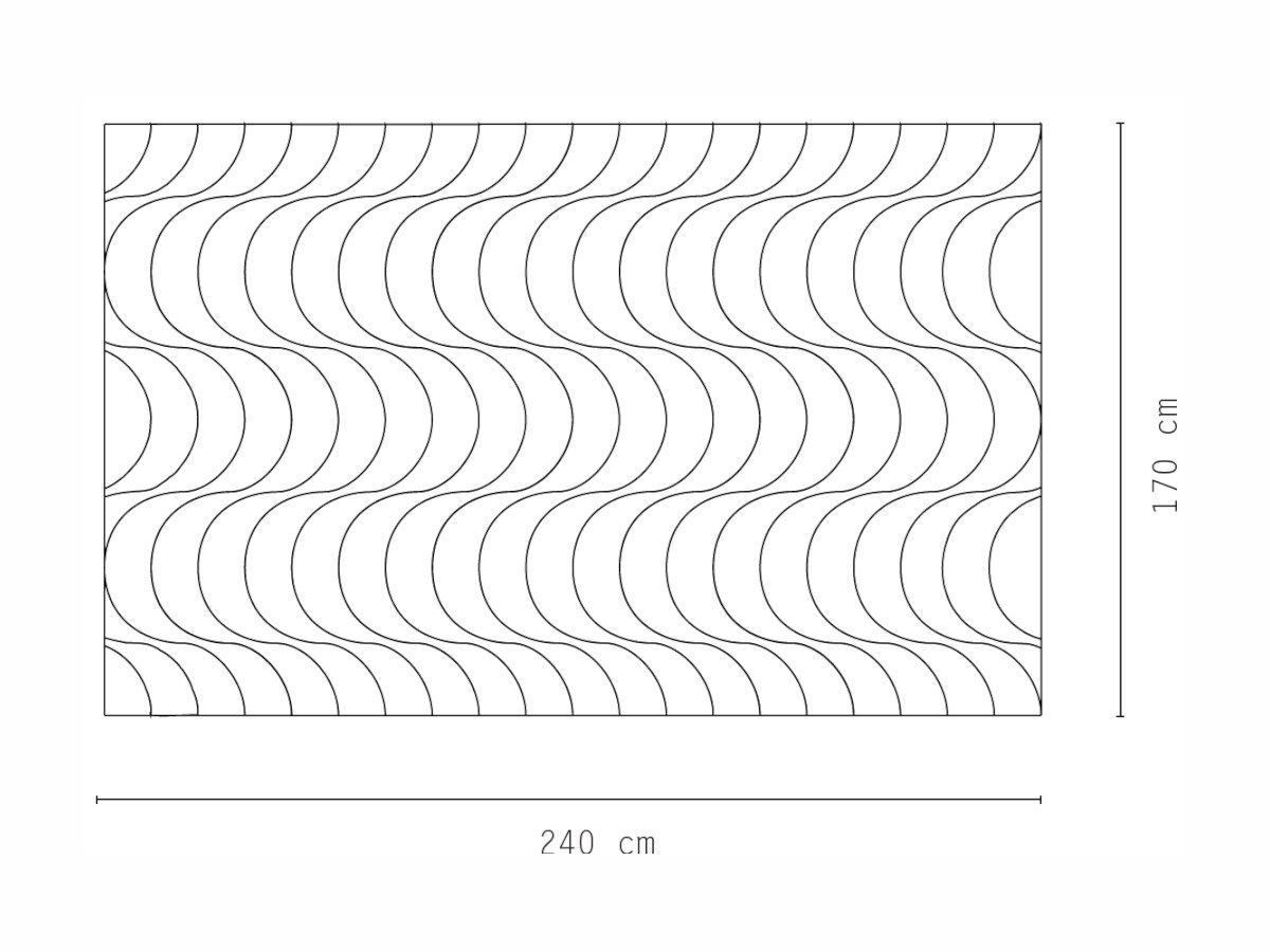 Прямоугольный шерстяной ковер с геометрическим рисунком VERPAN WAVE ARCH-00078577 - Вид №4
