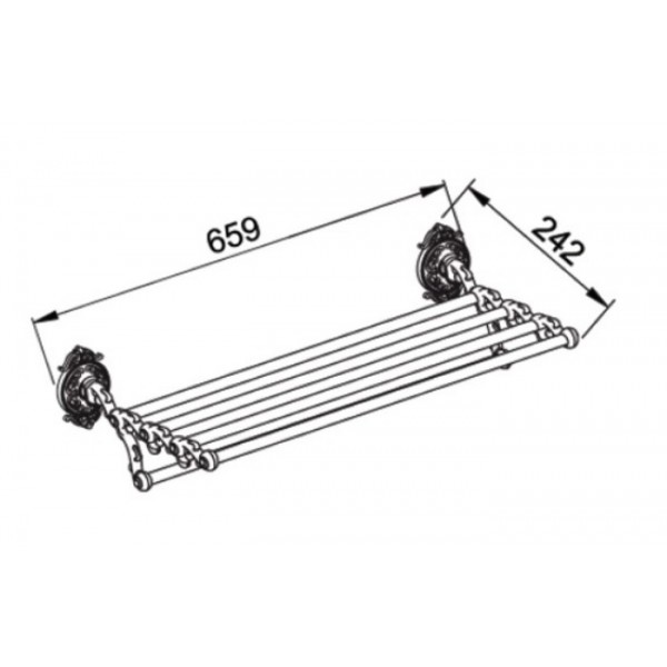 Полка для полотенца прямая двухэтажная 66 см HAYTA (Германия) ANTIC BRASS 13921/VBR sun-id-561851 - Вид №1
