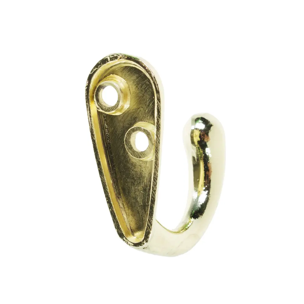 Крючок одинарный, металл, цвет латунь LAMPLANDIA STLM-2005517 - Вид №1
