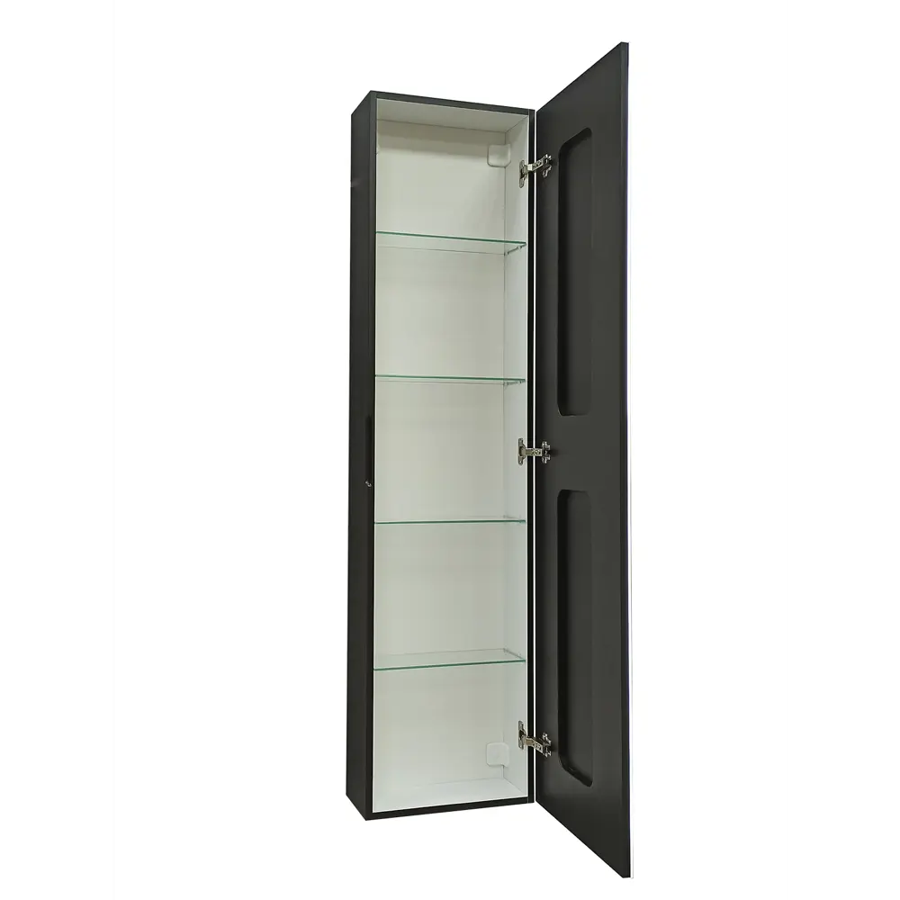 Шкаф зеркальный подвесной Montero Black LED с подсветкой 40x160 см цвет черный Santreyd STLM-2196032 - Вид №7