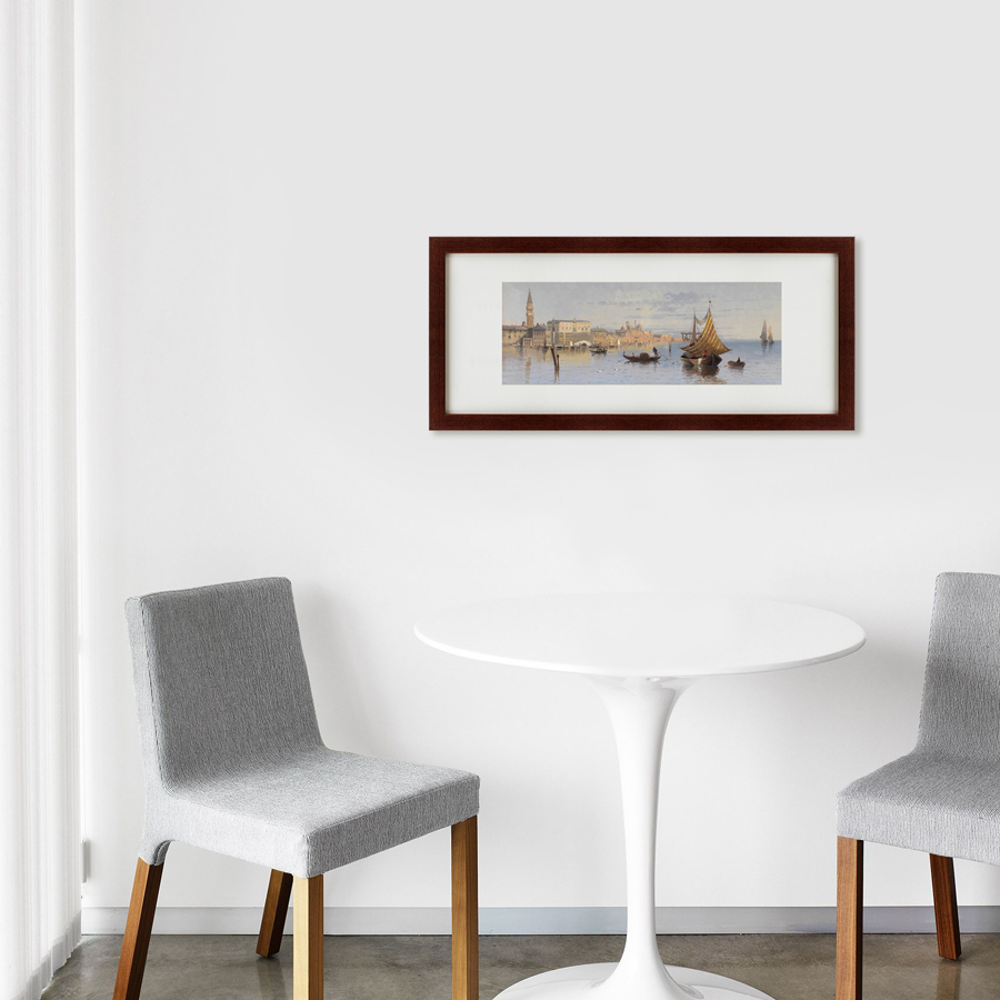 Картина в деревянной раме 35х77 см Sunrise, 1890г КАРТИНЫ В КВАРТИРУ  093655 Белый;коричневый;разноцветный  - Вид №2