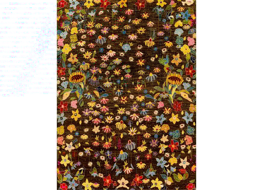 Шерстяной прямоугольный цветочный ковер Zollanvari Garden of Eden-Designer ARCH-00017207