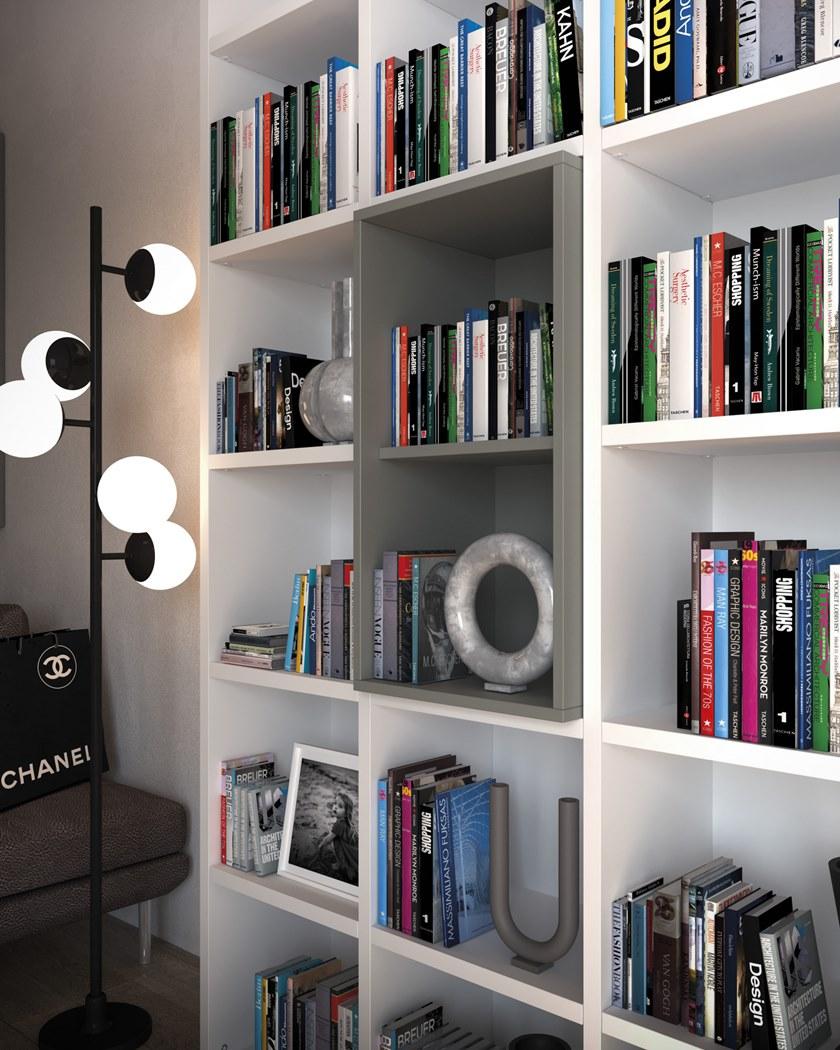 De Rosso Открытый книжный шкаф на заказ из HPL Alfabeto sun-id-1392495 - Вид №2