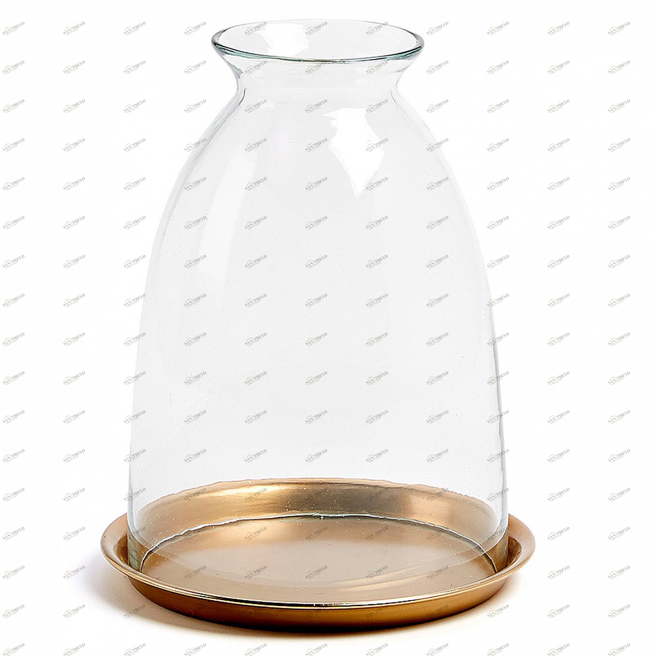 Подсвечник стеклянный на латунном основании прозрачный Chatham от La Forma LA FORMA CHATHAM 342970 Золото;прозрачный 