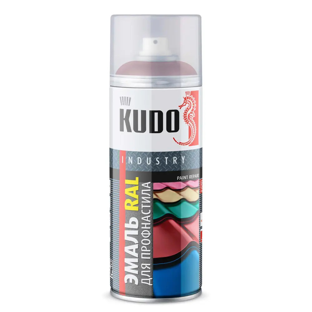 Эмаль аэрозольная для металлочерепицы KUDO акриловая глянцевая цвет винно-красный 520 мл STLM-2014334