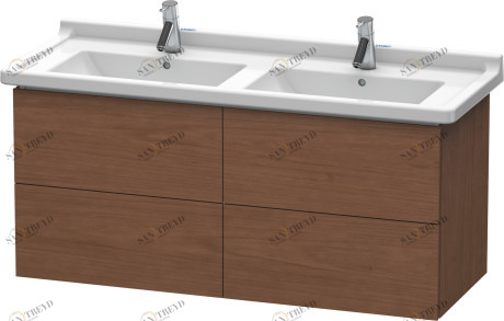 LC626901313 Тумбочка подвесная L-Cube #LC6269 1220 x 469 мм Американский орех, натуральный шпон Duravit