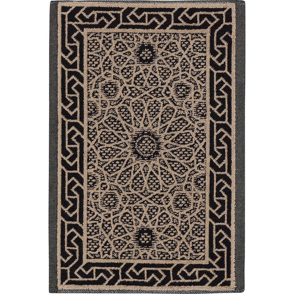 LEI_440_89_50 Полотенце 50/30 черно-бежевый, 80%хлопок 20%лен махра LEITNER Santreyd 