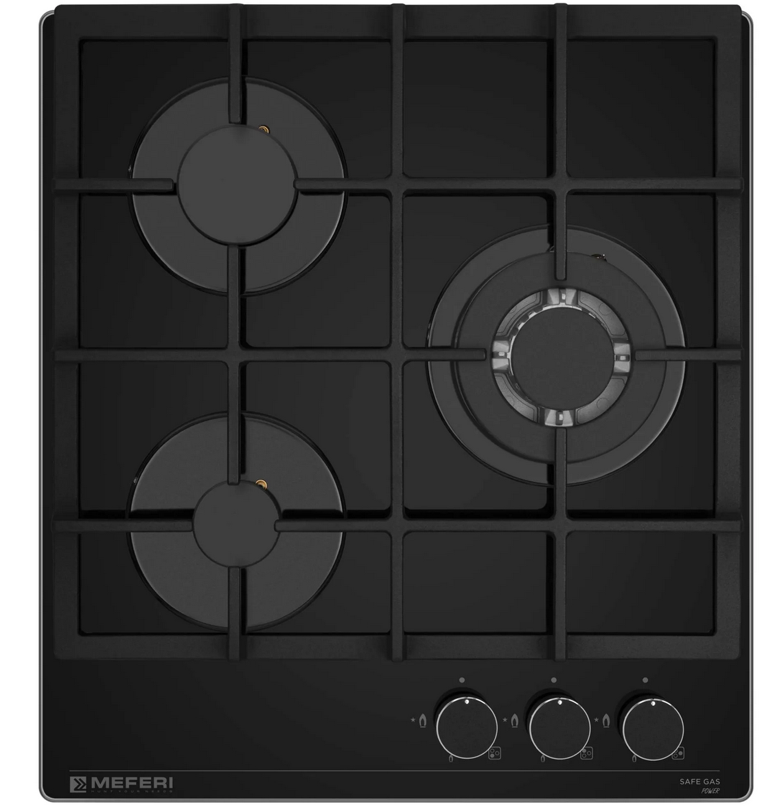 9168780 Газовая варочная поверхность Meferi MGH453BK GLASS POWER STDN-0070017