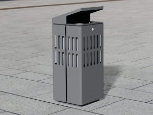 Держатель для мусора из нержавеющей стали с крышкой для наружного использования