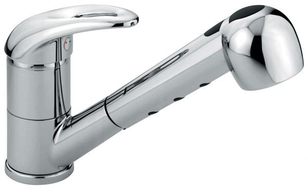 7065RCR Смеситель Luxor с вытяжным изливом для кухни, цвет хром EMMEVI