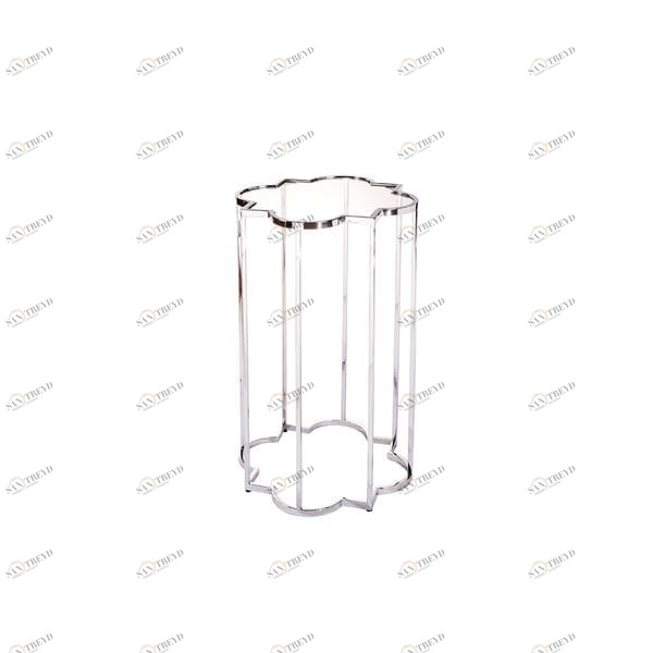 Приставной столик стеклянный фигурный с ножками хром Colonna B UNICO  248856 Хром 