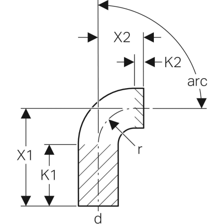 GEBERIT 379.055.16.1 Отвод удлиненный Geberit PE  - Вид №2