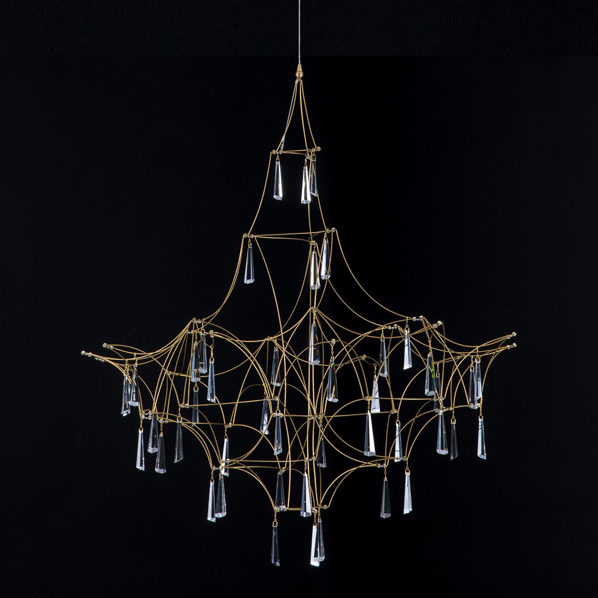 Светильник подвесной с хрустальными подвесками 150х80 см медный Lucciola MD18001068-1E DELIGHT COLLECTION ДИЗАЙНЕРСКИЕ 00-3883132 Медь;прозрачный  - Вид №1