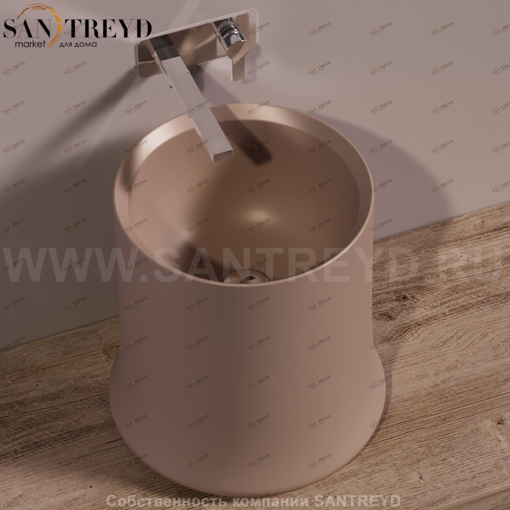 SH10MOKAMATT Накладная раковина на столешницу  круглая Simas Sharp