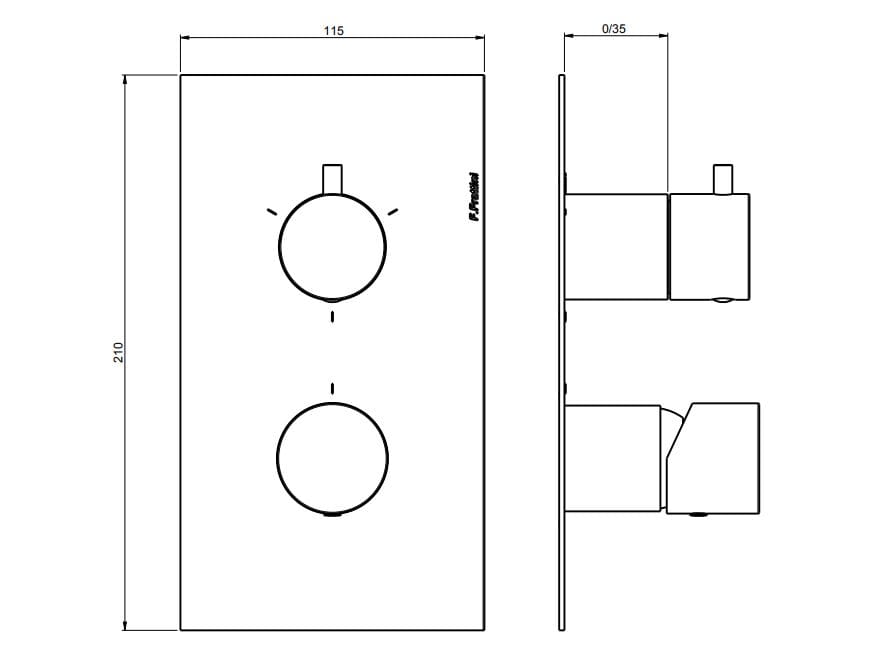 Однорычажный встраиваемый смеситель для душа с переключателем Rubinetterie Frattini Нарцисс ARCH-00114598 - Вид №10