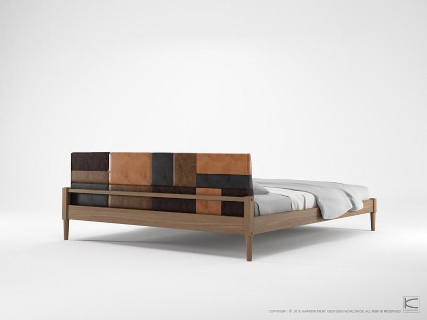 KARPENTER Деревянная кровать King size с мягким изголовьем Katchwork sun-id-1452503 - Вид №3