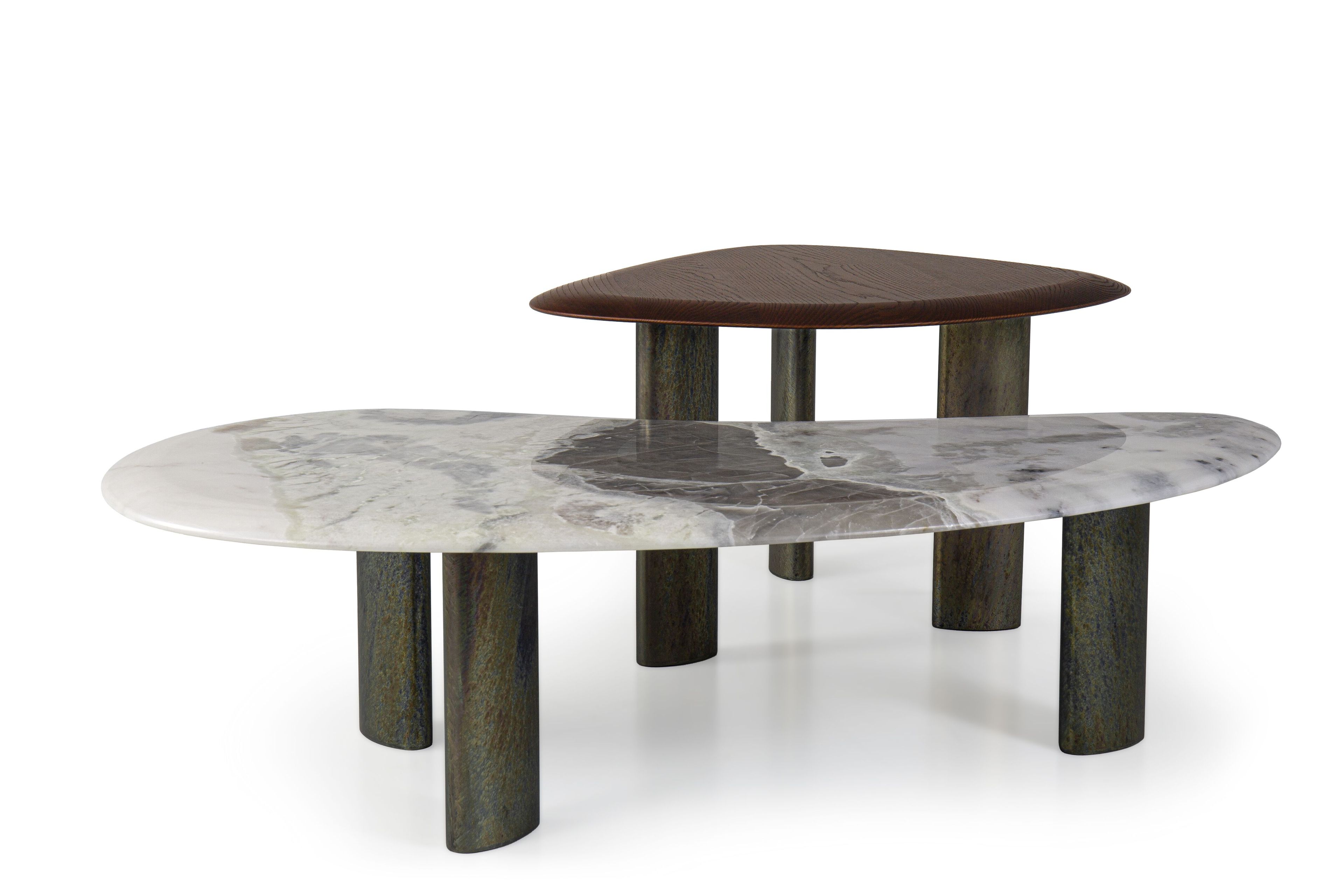 Журнальный столик из дерева и мрамора для гостиной Borzalino EGEO ARCH-00054382 - Вид №1