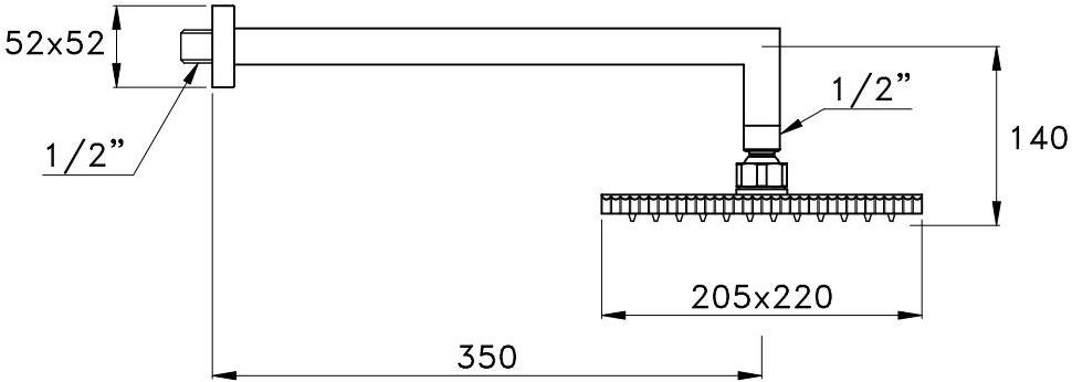 RUBINETTERIE STELLA Настенная лейка душа с держателем Casanova 310 - Вид №2
