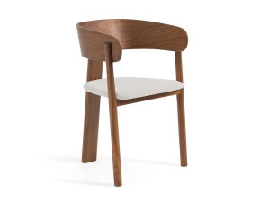 Кресло из орехового дерева с тканевым сиденьем