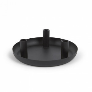 109398 Eire black metal candle holder 8 cm La Forma