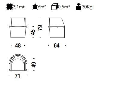 Тканевое кресло с подлокотниками MOROSO сборка ARCH-00061416 - Вид №2