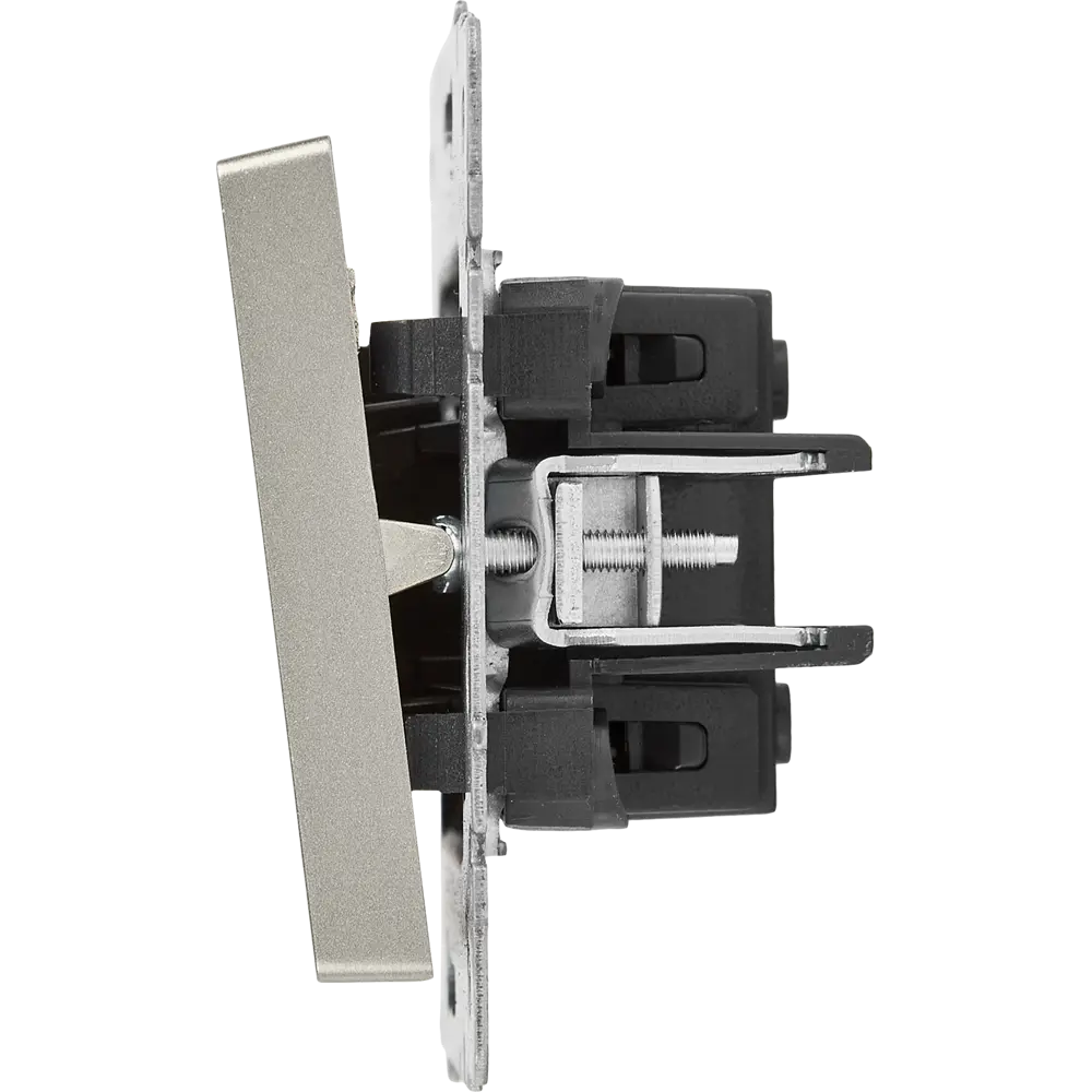 Выключатель встраиваемый IEK Brite 1 клавиша с подсветкой цвет сталь STLM-2003590 - Вид №3