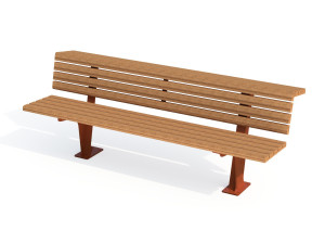 Скамья из окуме со спинкой