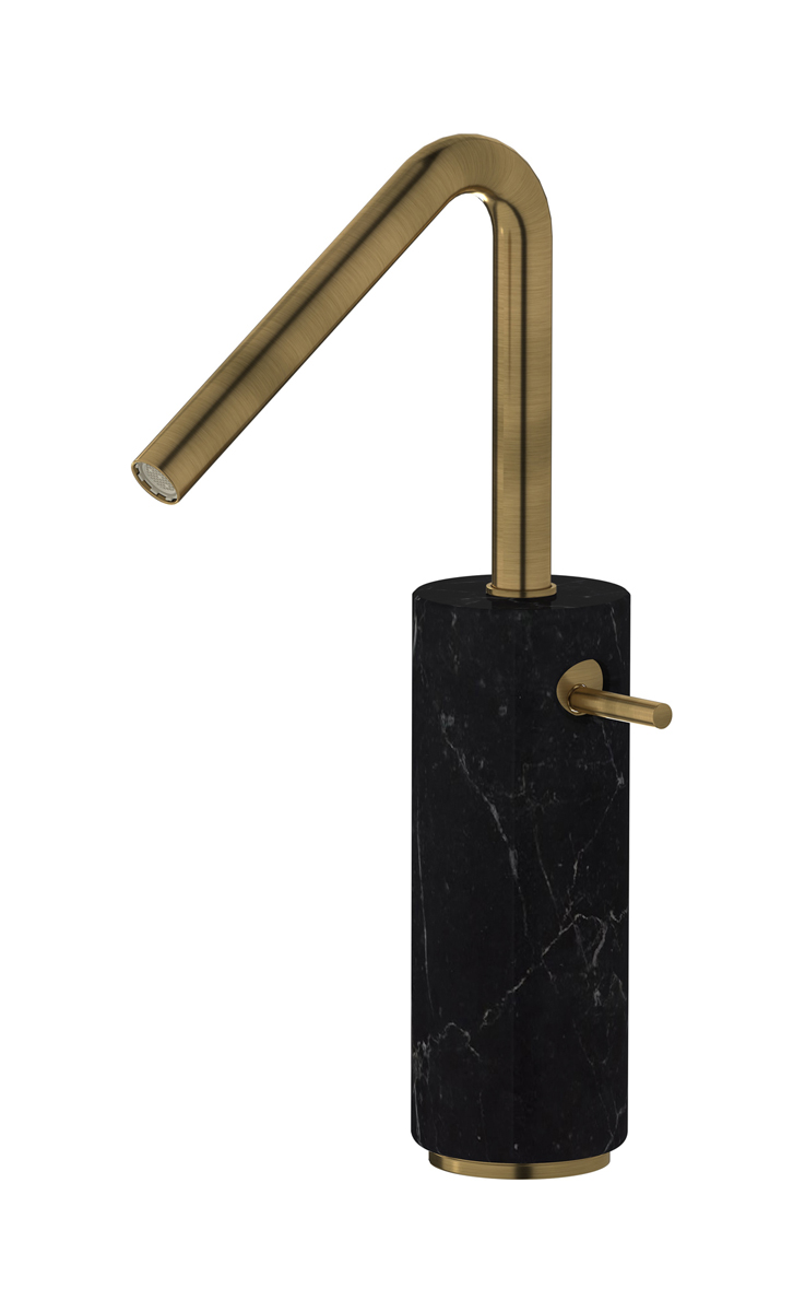 Высокий смеситель для раковины на 1 отверстие в комплекте с донным клапаном WE ARE IB mr202mb_2 Modern Bronze Marmo