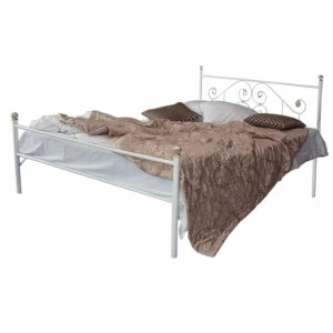 Кованая двуспальная кровать 160х200 с одной спинкой белая "Камелия" FRANCESCO ROSSI КАМЕЛИЯ 134634 Белый