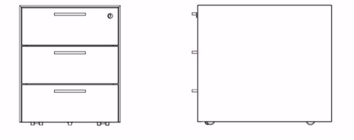Dieffebi Офисный ящик из металла на колесиках Personal storage 961_0514q - Вид №5