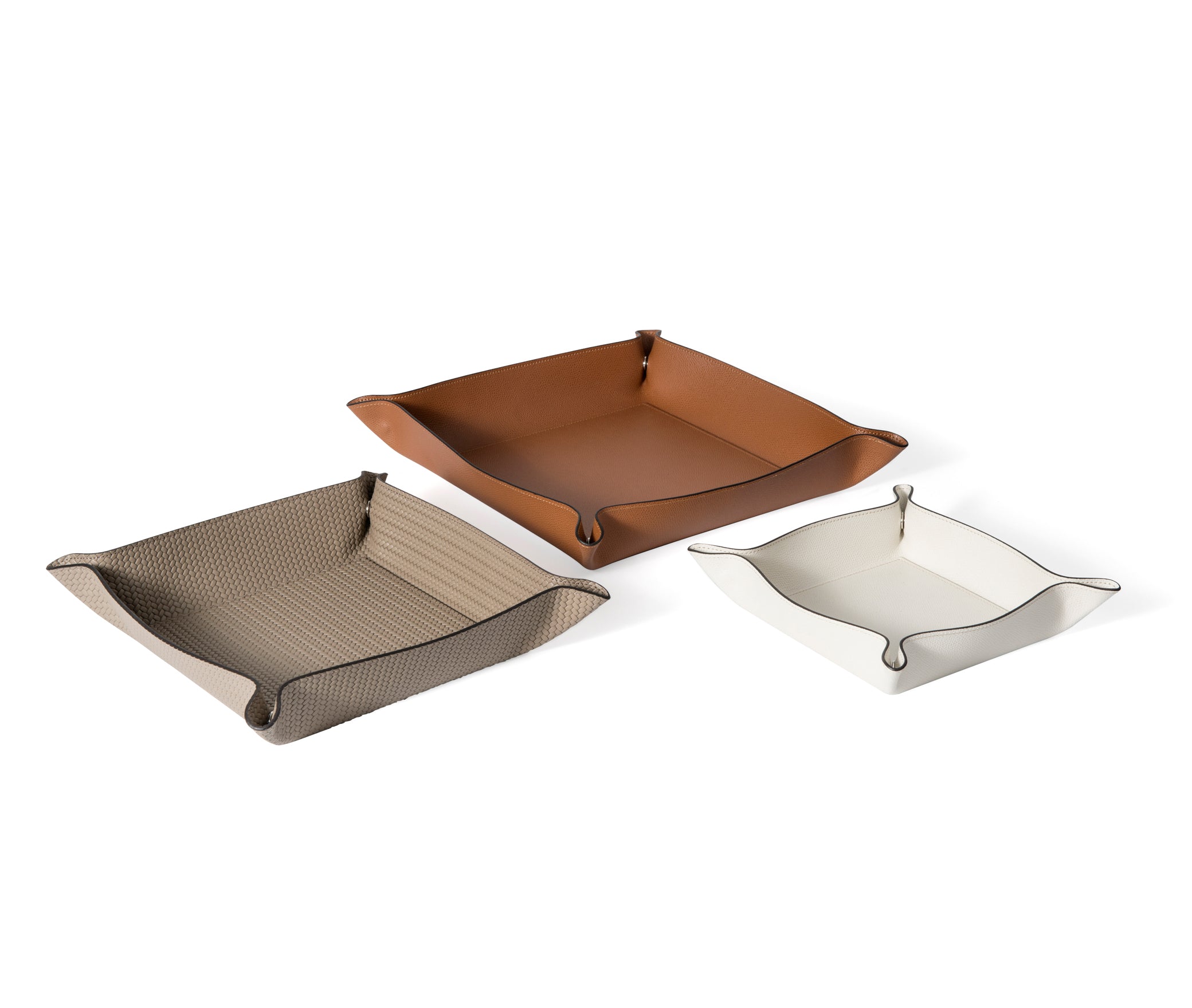 Квадратный поднос для мелочей - 22X22 см / тканая кожа_coffee Pinetti 00.1129.061.015 - Вид №3