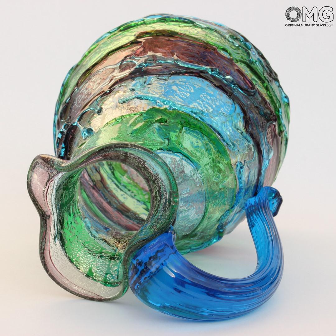 2279 ORIGINALMURANOGLASS Графин Лагуна из дутого муранского стекла - сбруффи 16 см  - Вид №1