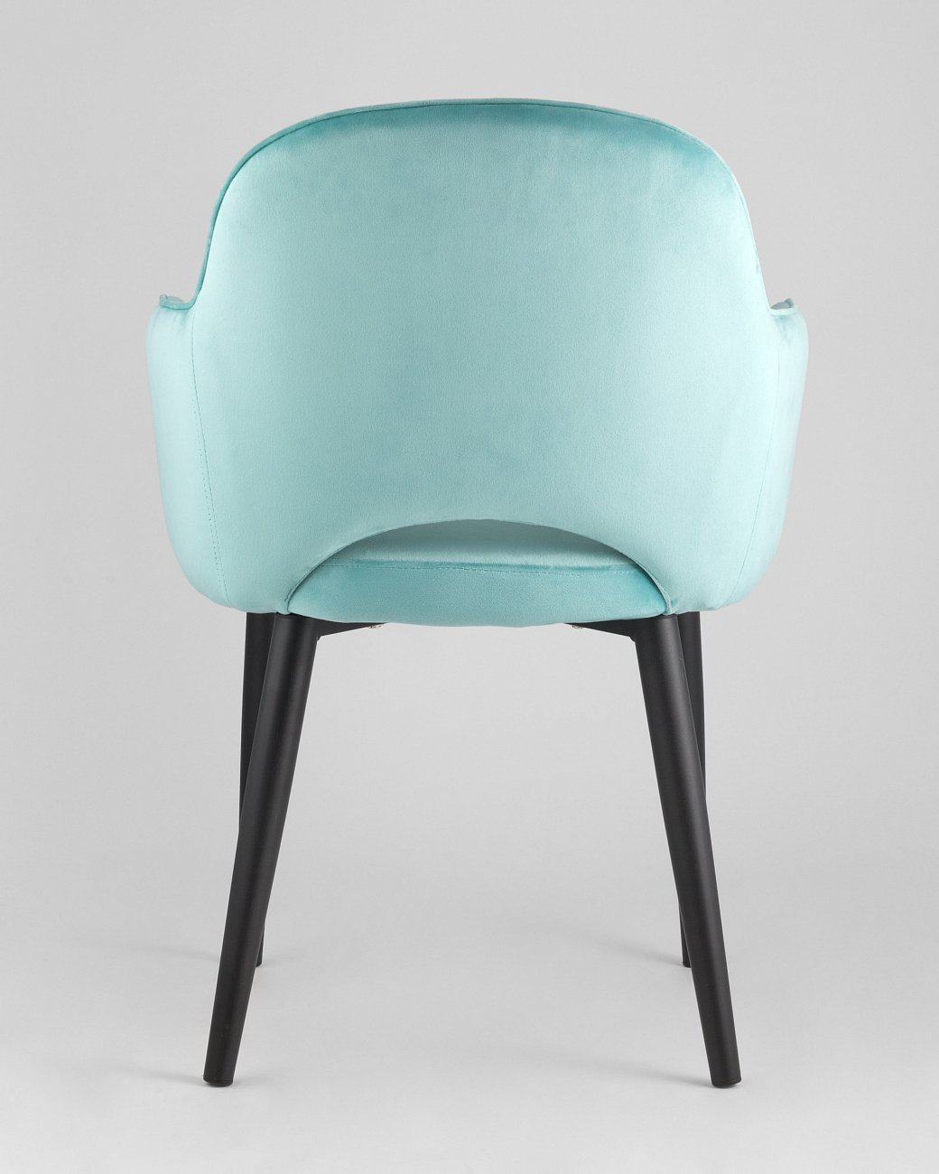 Стул с подлокотниками мягкий мятный с черными металлическими ножками "Венера диамант" STOOL GROUP ДИЗАЙНЕРСКИЕ 00-3881941 Голубой  - Вид №4