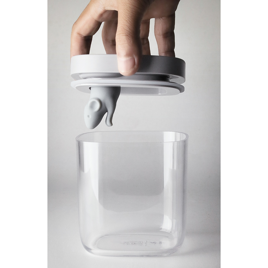 QL10345-CL-GY Контейнер для пищевых продуктов lucky mouse 0,6 л Qualy  - Вид №11