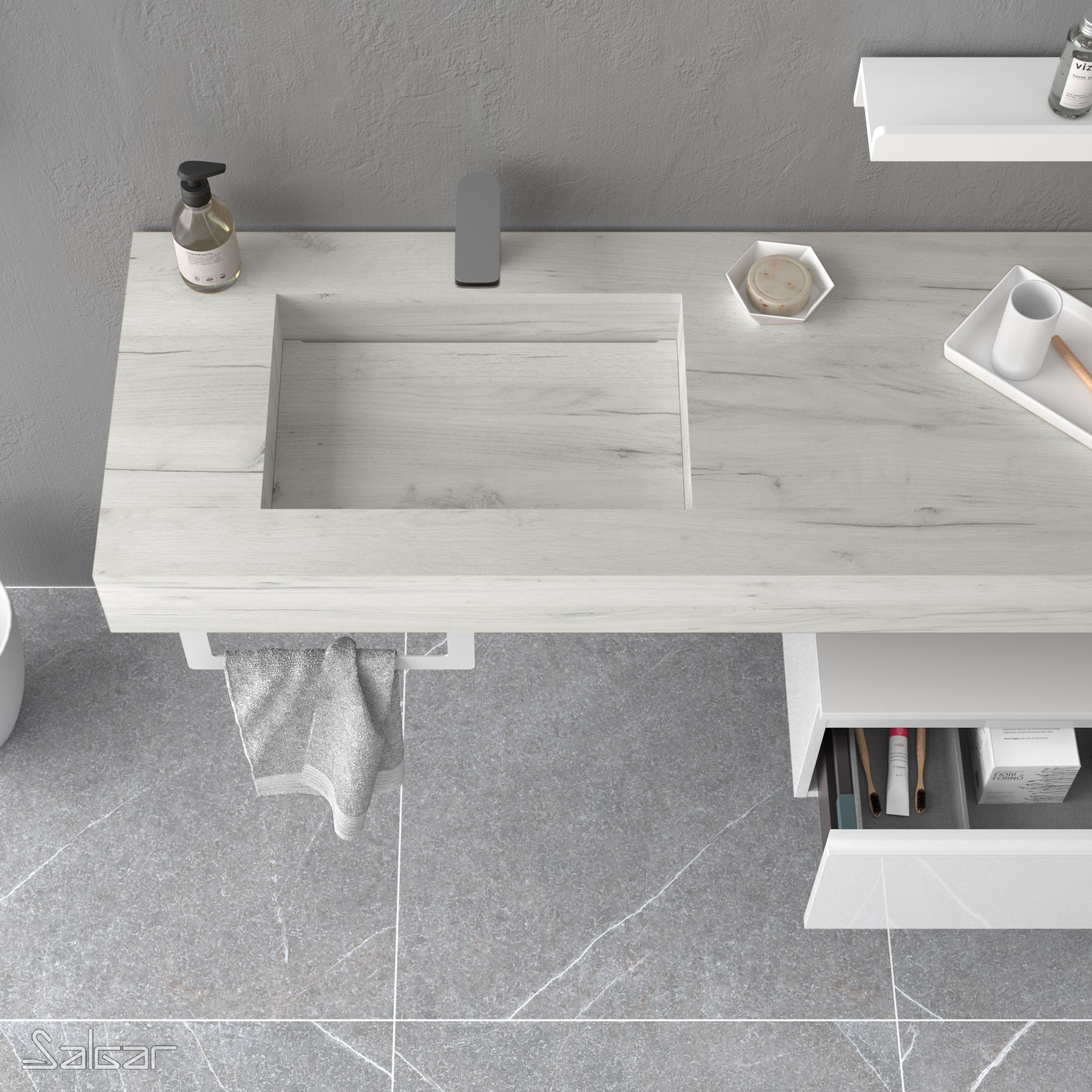 25413 SALGAR COMPAKT 46 от 600 до 800 мм с 1 встроенной мойкой ARTIC OAK  - Вид №2