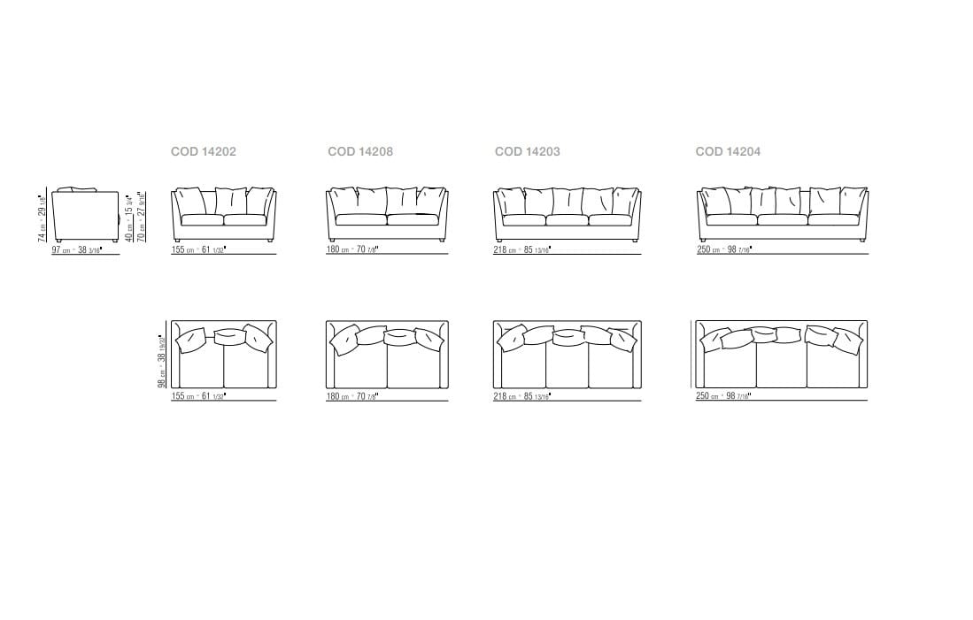 3-местный съемный тканевый диван Flexform Виктор ARCH-00076452 - Вид №3