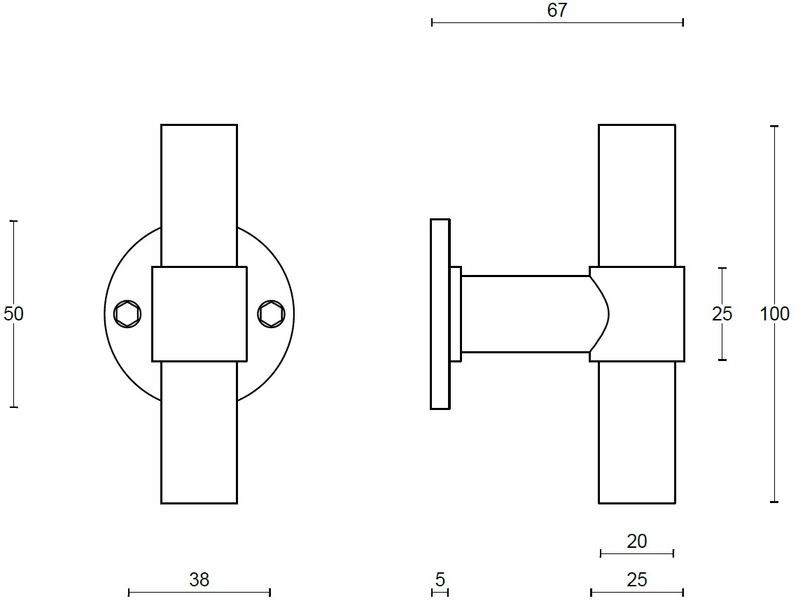 Formani Ручка двери из нержавеющей стали на розетке One Pbt100v in - Вид №1