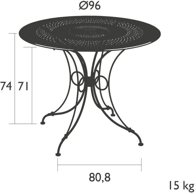 Fermob Садовый круглый стол из стали 1900 2241 - 2240  - Вид №2