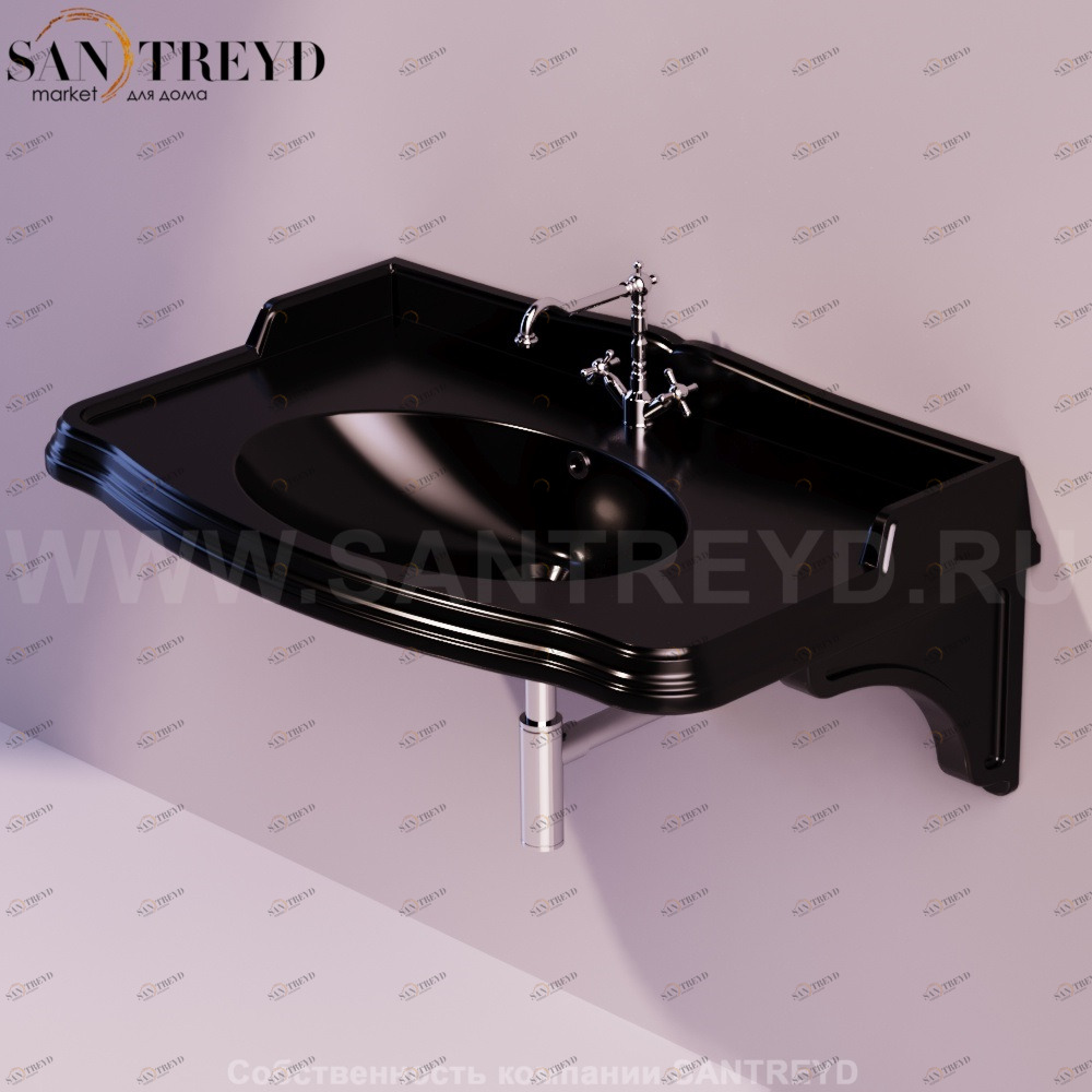 AR864NERO Подвесная раковина настенная прямоугольная Simas Arcade черная