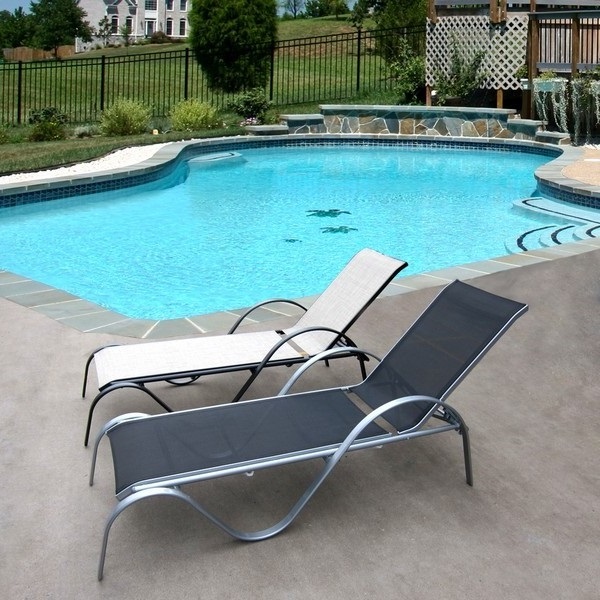 Шезлонг-лежак черный "Рио-Люкс" Black AFINA  130444 Серый;черный  - Вид №1