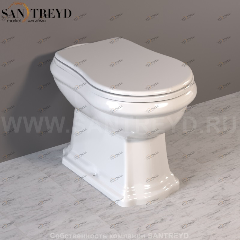 101101 Приставной унитаз напольный Белый Kerasan RETRO Италия